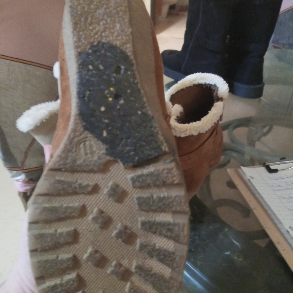 PRE-OWNED women's brown/white ankle boots good condition size 11 look at pics - Picture 5 of 6